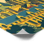 オックスフォードイングランドヴィンテージ有名な旅行の場所 ポスター (角)