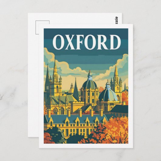 オックスフォードイングランドヴィンテージ有名な旅行の場所 ポストカード (正面/裏面)