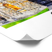 オックスフォードイングランド旅行水の色のスケッチ手描き ポスター (角)