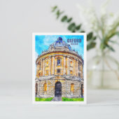 オックスフォードイングランド有名な旅行プレイスウォーターカラー ポストカード (スタンド正面)