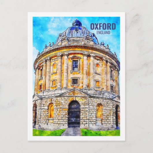 オックスフォードイングランド有名な旅行プレイスウォーターカラー ポストカード (正面)