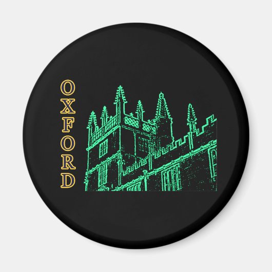 オックスフォードイングランド1986建物らせん状グリーン マグネット (正面)