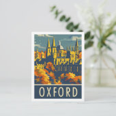 オックスフォードイングランドUKヴィンテージトラベルプレイス ポストカード (スタンド正面)