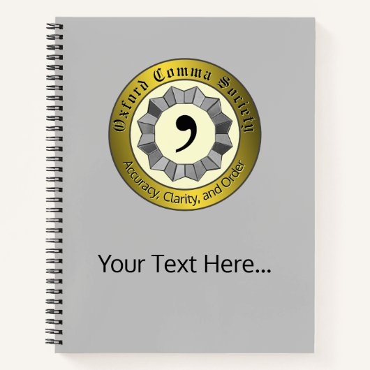 オックスフォードカンマ協会 ノートブック (正面)