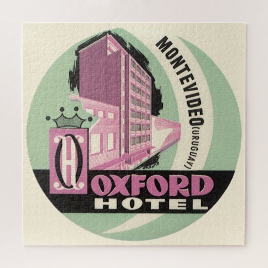 オックスフォードホテル、ウルグアイ、モンテビデオ、ヴィンテージ旅行 ジグソーパズル (横)