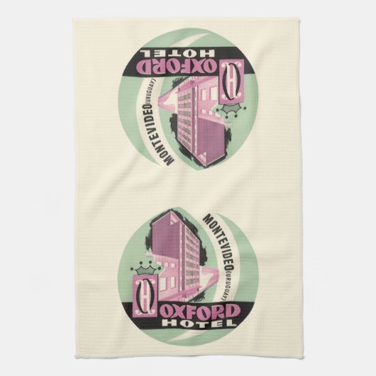 オックスフォードホテル,モンテビデオ,ウルグアイ,ヴィンテージトラベル キッチンタオル (縦)