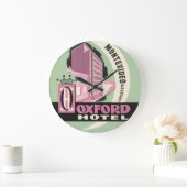 オックスフォードホテル，モンテビデオ，ウルグアイ，ヴィンテージトラベル ラージ壁時計 (ホーム)