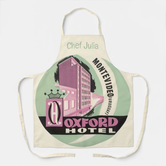 オックスフォードホテル、モンテビデオ、ウルグアイ、ヴィンテージ旅行 エプロン (正面)
