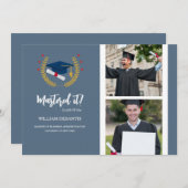 オックスフォード写真卒業フラットアナウンスメントカード 案内状 (正面/裏面)