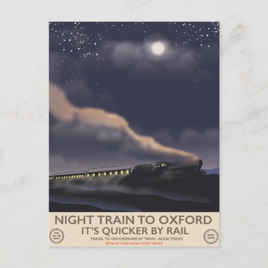 オックスフォード行きの夜行列車 ポストカード (正面)