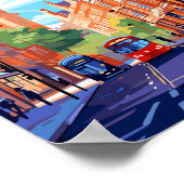 オックスフォード通りイングランドトラベルアートヴィンテージ ポスター (角)