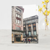 オックスフォード通りロンドンUKフェスティバルクリスマスショッピング カード (黄色い花)