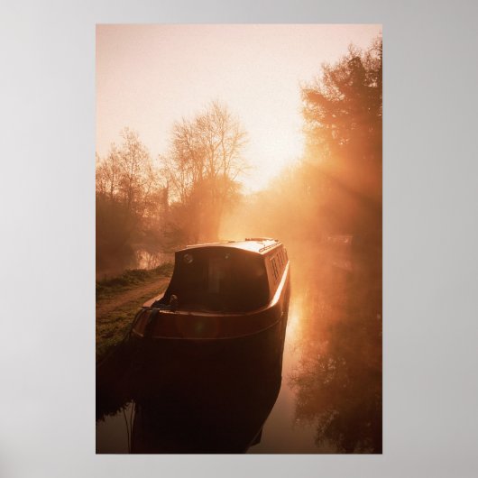 オックスフォード運河のポスターのナローボート。 ポスター (正面)