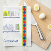 オックスフォード運河-イギリスの内国水路-黄色 キッチンタオル (四つ折り)