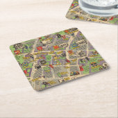 オックスフォード、イギリス(イギリスの鉄道)の地図 スクエアペーパーコースター (アングル)
