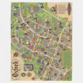 オックスフォード、イギリス(イギリスの鉄道)の地図 フリースブランケット (正面)