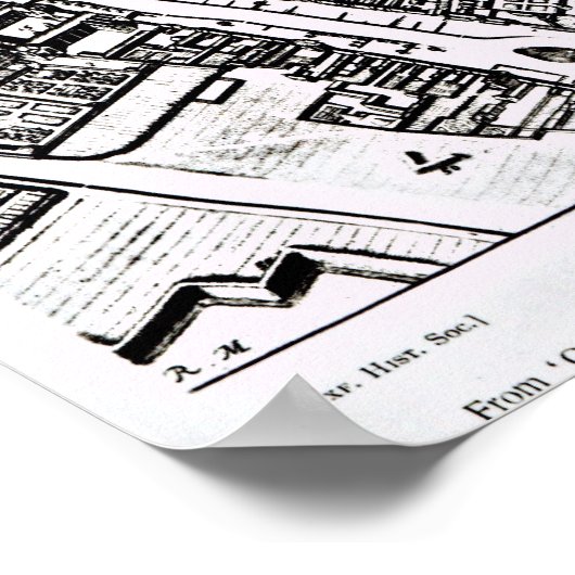 オックスフォード,ウエスタンシートのロガンの地図 ポスター (角)