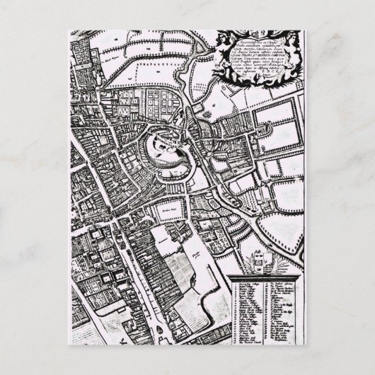 オックスフォード,ウエスタンシートのロガンの地図 ポストカード (正面)