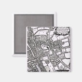 オックスフォード，ウエスタンシートのロガンの地図 マグネット (正面/裏面)