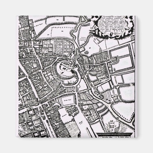 オックスフォード，ウエスタンシートのロガンの地図 マグネット (正面)