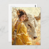 オックス中国の〔占星術の〕十二宮図アート ポストカード (正面/裏面)