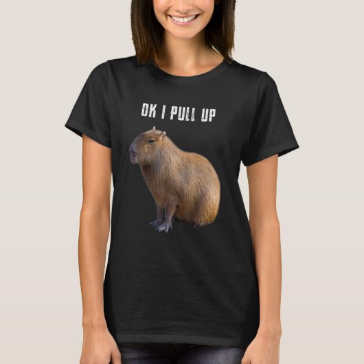 オッケー アイ プルアップ カピバラ Tシャツ (正面)