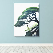 オッズを否定する：崖の盆栽 キャンバスプリント (インサイチュ (ウッドフロア))