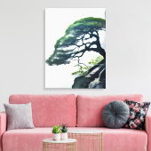 オッズを否定する：崖の盆栽 キャンバスプリント (インサイチュ (リビング))