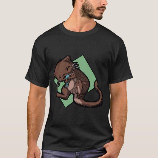 オッタは魚が好き Tシャツ (正面)