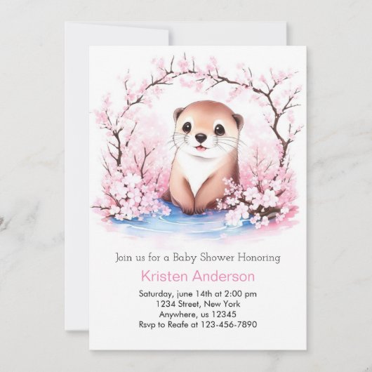 オッタオアシスお洒落ガールベビーシャワー 招待状 (正面)