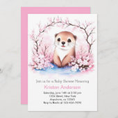 オッタオアシスお洒落ガールベビーシャワー 招待状 (正面/裏面)