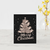 オッタクリスマスツリーオッタクリスマスツリークリスメリータム カード (黄色い花)