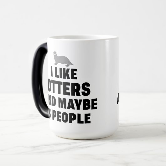 オッターが好きで、カワウソおもしろいの人は3人か モーフィングマグカップ (正面左)