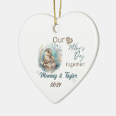 オッターとベビー、私たちの最初の母の日の一緒に セラミックオーナメント (左)