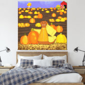 オッターのオリバーがカボチャを選ぶ キャンバスプリント (インサイチュ (寝室))