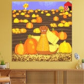 オッターのオリバーがカボチャを選ぶ キャンバスプリント (インサイチュ (リビング))