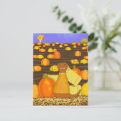 オッターのオリバーがカボチャを選ぶ ポストカード (スタンド正面)