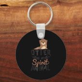 オッターは私の精神の動物かわいい|オッター恋人ギフト キーホルダー (正面)