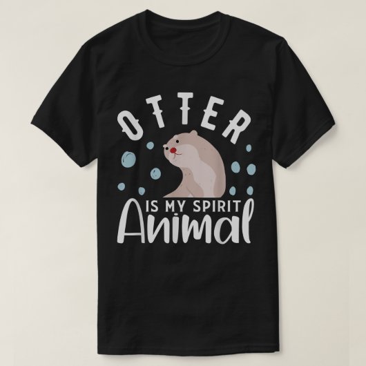 オッターは私の精神動物オッターデザイン  Tシャツ (デザイン正面)
