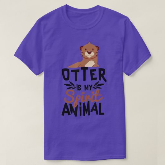 オッターは私の霊性動物が動物愛好家にかわいい Tシャツ (デザイン正面)