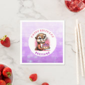 オッターをテーマにした女の子の誕生日パーティー スタンダードカクテルナプキン (インサイチュ)