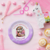 オッターをテーマにした女の子の誕生日パーティー ペーパープレート (パーティー)