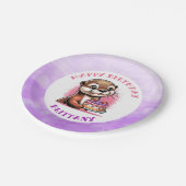 オッターをテーマにした女の子の誕生日パーティー ペーパープレート (アングル)