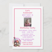 オッターをテーマにした女の子の誕生日パーティー 招待状 (裏面)