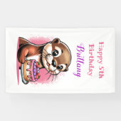 オッターをテーマにした女の子の誕生日パーティー 横断幕 (横)