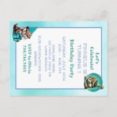 オッターをテーマにした少年の最初の誕生日パーティー ポストカード (裏面)