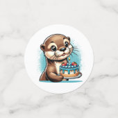 オッターをテーマにした少年の誕生日 パーソナライズされた コンフェッティ (スモール正面)