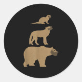 オッターウルフベアゲイスラングおもしろい| Gift ラウンドシール (正面)