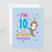 オッターオタリー素晴らし誕生日ガールポストカード インビテーションポストカード (正面/裏面)