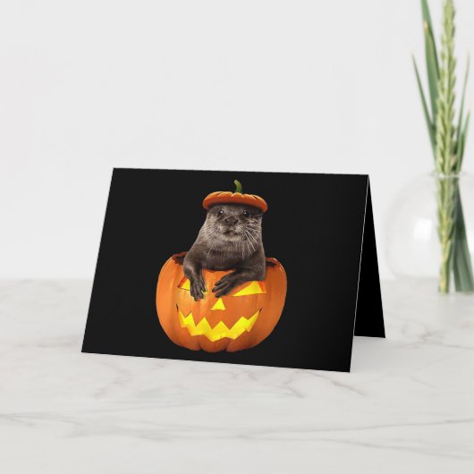 オッターカボチャのハロウィンおもしろい| otterギフト カード (正面)